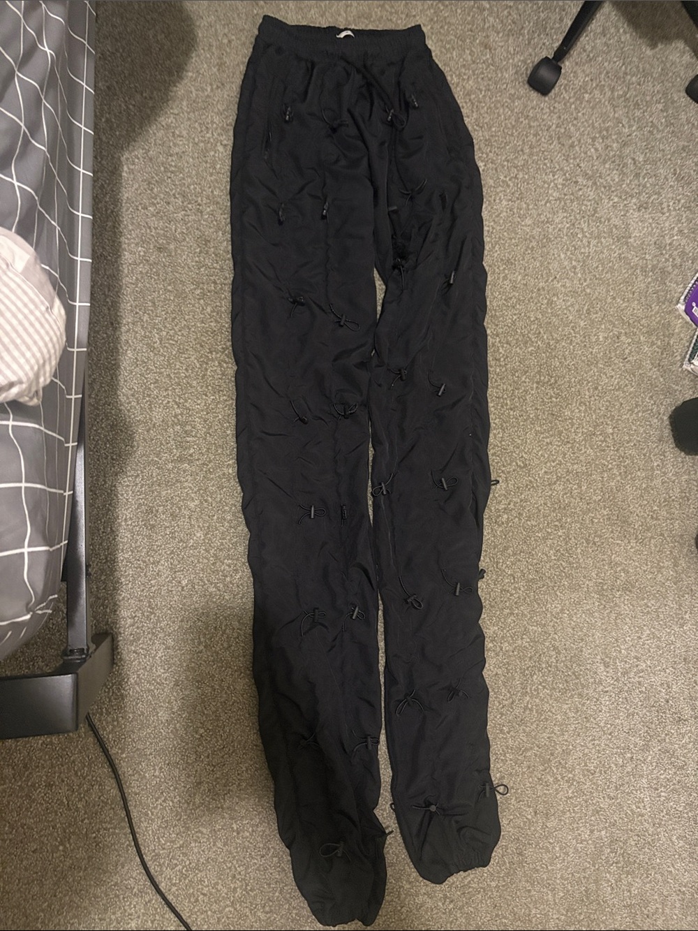 MNML Black Bungee Cord Pants